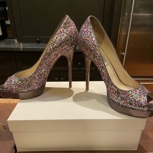 Jimmy Choo Multi Color Glitter Pumps size 11B